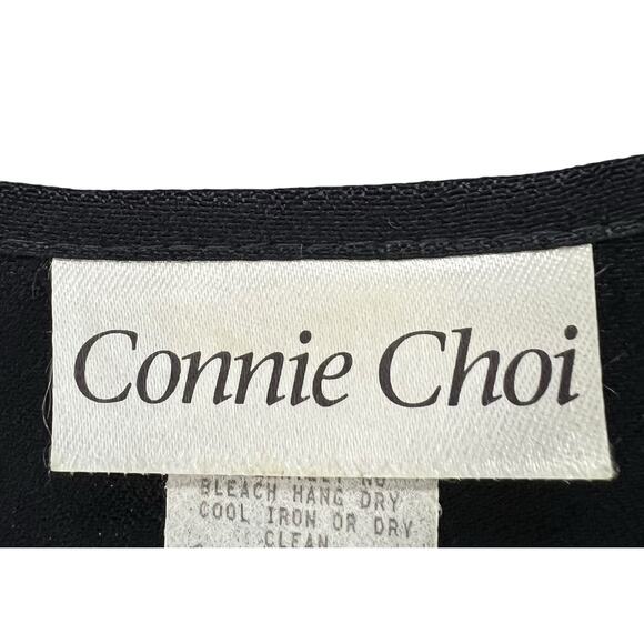 Vintage Connie Choi Dress Womens M Black Fish Shell Nautical Resort Coconut Girl - Picture 13 of 15